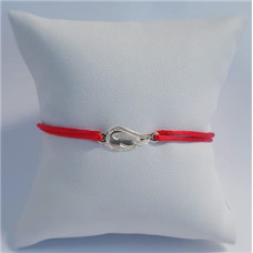 Červený textilní náramek křídlo, Ag 925