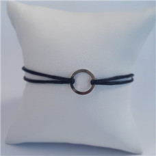 Černý textilní náramek kolečko, Ag 925