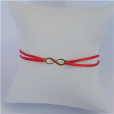 Červený textilní náramek nekonečno, Ag 925