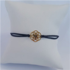 Černý textilní náramek květ života, Ag 925