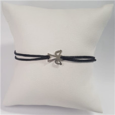 Černý textilní náramek andílek, Ag 925