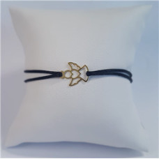 Černý textilní náramek andílek, Ag 925