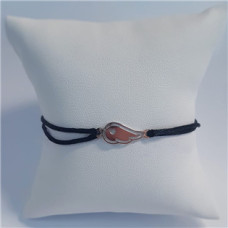 Černý textilní náramek křídlo, Ag 925