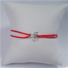 Červený textilní náramek andílek, Ag 925