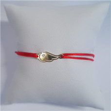 Červený textilní náramek křídlo, Ag 925