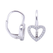 Stříbrné náušnice srdce