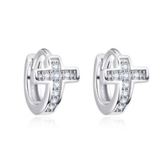 Stříbrné náušnice křížky se zirkony