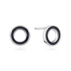 Stříbrné náušnice černá kolečka