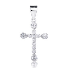 Drobnější stříbrný přívěsek křížek