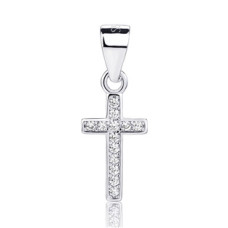 Drobný stříbrný přívěšek křížek