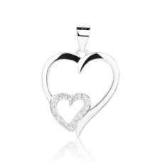 Stříbrný přívěšek dvojsrdíčko