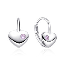 Stříbrné dívčí náušnice srdíčka