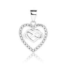 Stříbrný přívěšek srdíčko s  nekonečnem