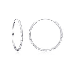 Stříbrné náušnice kruhy 35 mm