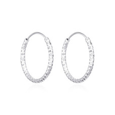 Zlacené stříbrné náušnice kruhy 14 mm