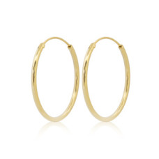 Zlacené stříbrné náušnice kruhy 18 mm