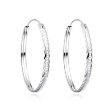Stříbrné náušnice kruhy 35 mm