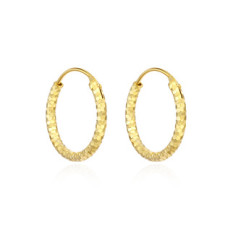 Zlacené stříbrné náušnice kruhy 12 mm