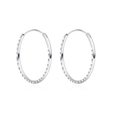 Stříbrné náušnice kruhy 30 mm