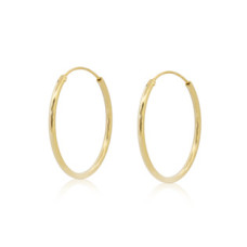 Zlacené stříbrné náušnice kruhy 14 mm