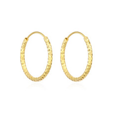 Zlacené stříbrné náušnice kruhy 16 mm