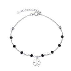 Stříbrný náramek čtyřlístek