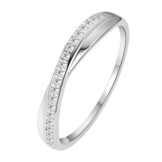 Stříbrný prsten se zirkony