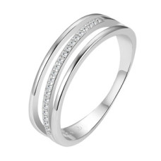 Stříbrný prsten se zirkony