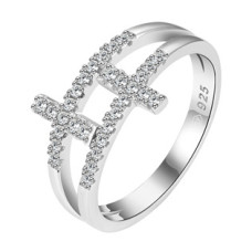 Stříbrný prsten s křížky