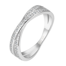 Stříbrný prsten se zirkony