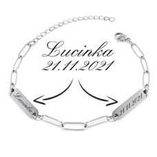 Personalizovaný ocelový náramek se dvěma destičkami