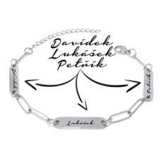 Personalizovaný ocelový náramek se třemi destičkami