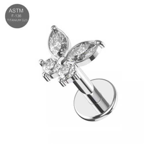 Piercing do brady motýlek - labreta titan Piercing do brady motýlek - labreta titan