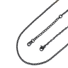 Očkový řetízek černý, tl. 1,2 mm, délka 45 + 5 cm