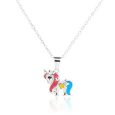 Dětský stříbrný náhrdelník jednorožec