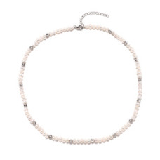Stříbrný náhrdelník s přírodními perličkami