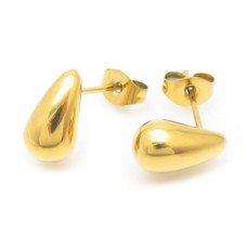 Zlacené ocelové náušnice kapky