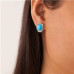Ocelové náušnice s tyrkysovými kameny