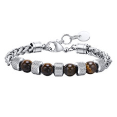 Pánský ocelový náramek s tygřím okem