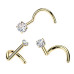 Luxusní piercing do nosu Moissanit 0.03ct (2mm), TITAN