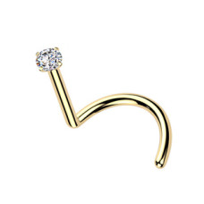 Luxusní piercing do nosu Moissanit 0.03ct (2mm), TITAN