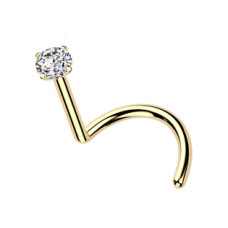 Luxusní piercing do nosu Moissanit 0.06ct (2,5mm), TITAN