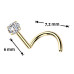 Luxusní piercing do nosu Moissanit 0.11ct (3mm), TITAN