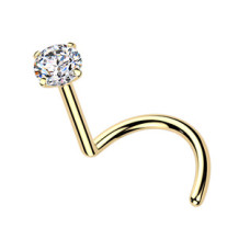 Luxusní piercing do nosu Moissanit 0.11ct (3mm), TITAN