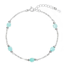 Stříbrný náramek s amazonity