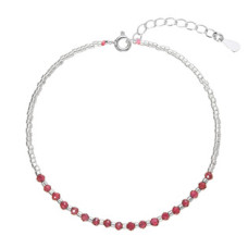 Stříbrný náramek s granáty