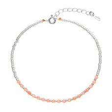 Stříbrný náramek s oranžovými korály