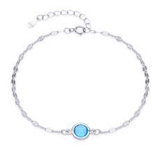 Stříbrný náramek s tyrkysovým kamenem