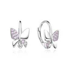 Stříbrné dívčí náušnice motýlci