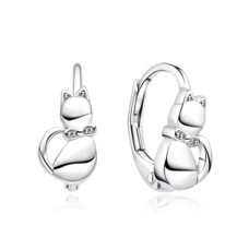 Stříbrné dívčí náušnice kočičky